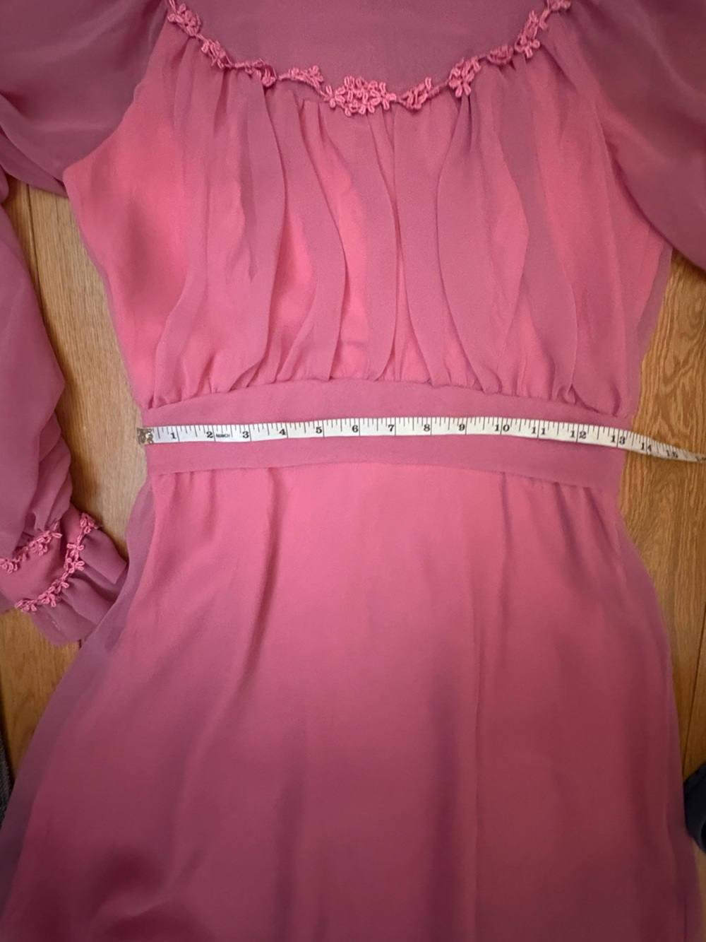 Vintage Pink Ruffled Dress - Picture 6 of 6